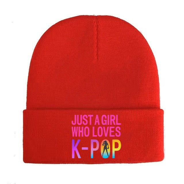 Wholesale Kpop style cartoon knitted hat beanie outdoor warm hat