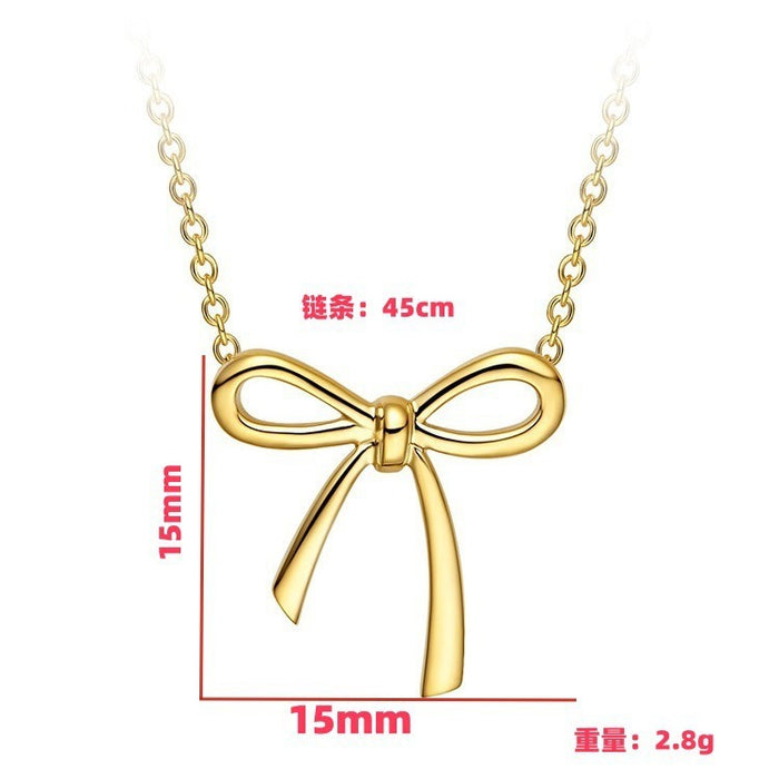 Wholesale New bow necklace, collarbone chain, light luxury, niche design, pendant, temperament necklace