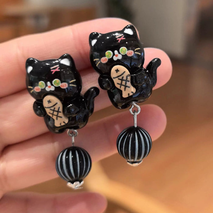 Wholesale Handmade Niche Design Silver Needle cute cat