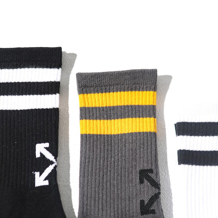 Wholesale Sports socks, two bar striped socks, skateboard socks, cotton socks, arrow socks, neutral socks
