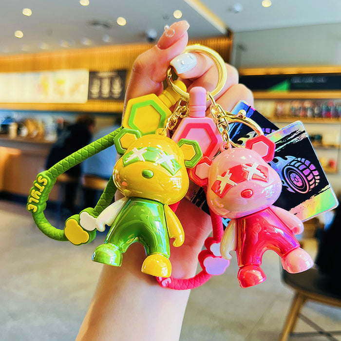 Wholesale Creative Colorful Plated Keychain Cartoon Bag Pendant