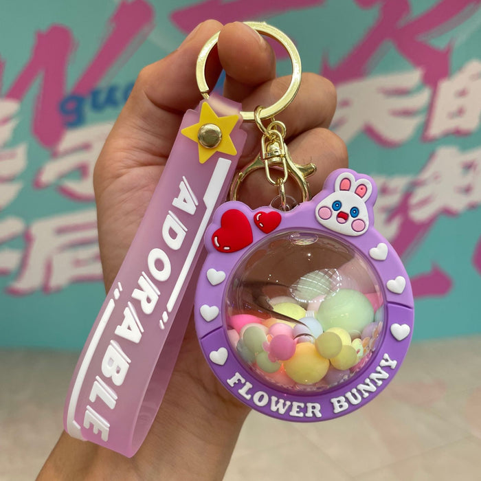 Wholesale Acrylic oiled peach keychain couple bag pendant car keychain pendant small gift