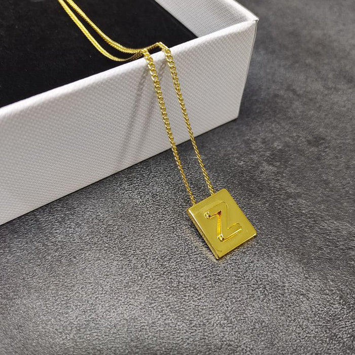 Wholesale Letter necklace gold plated clavicle chain