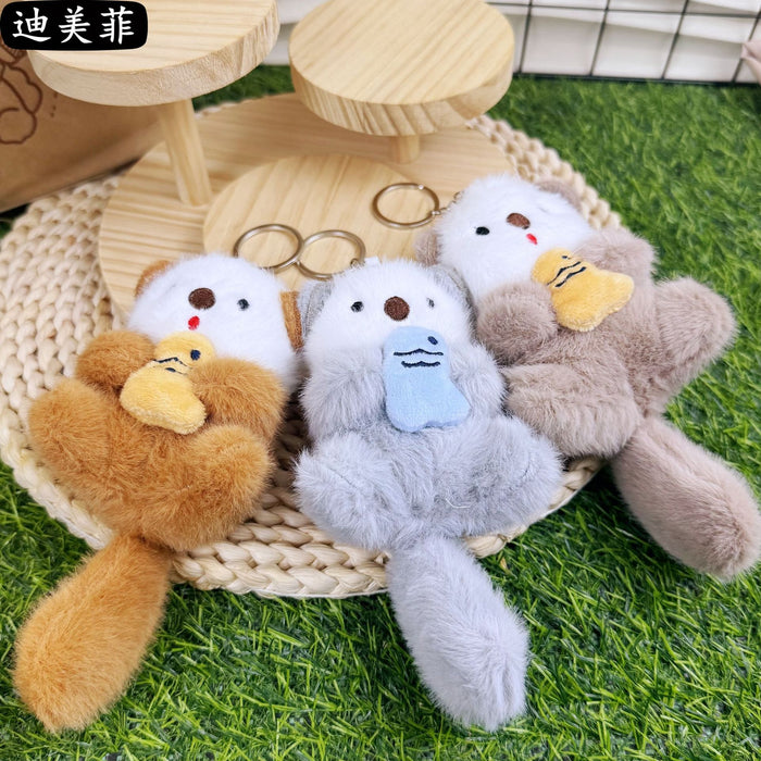 Wholesale Creative Cute and Cute Sea Otter Pendant Plush Toy Fish Cat Doll Bag Doll Keychain Doll Small Gift