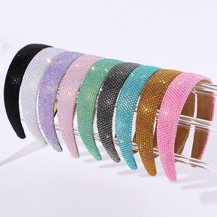 Wholesale Women' s fashionable and versatile diamond headband dopamine color headband