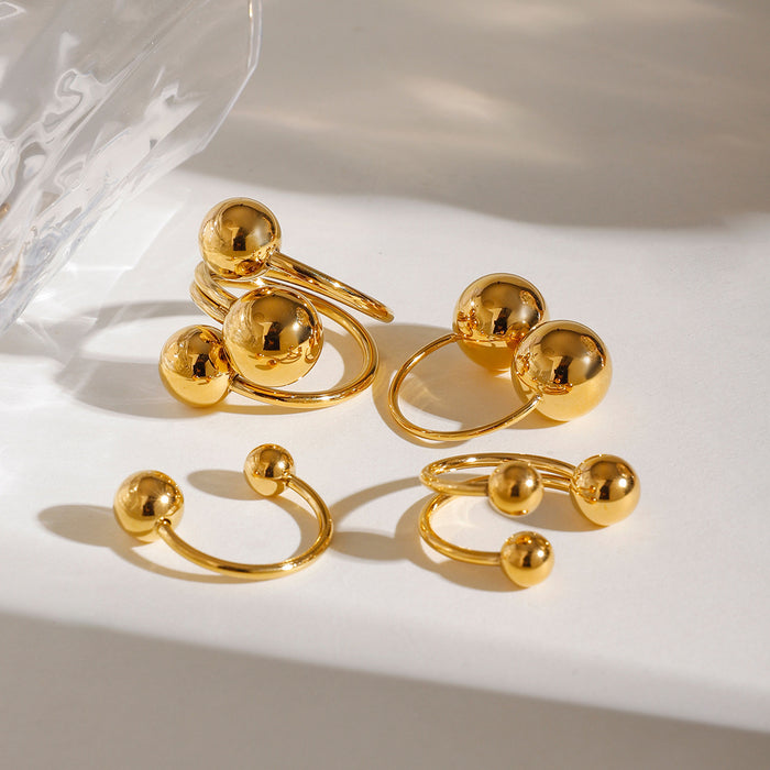 Wholesale Stainless steel gold ball ring fashion ring for women simple and elegant