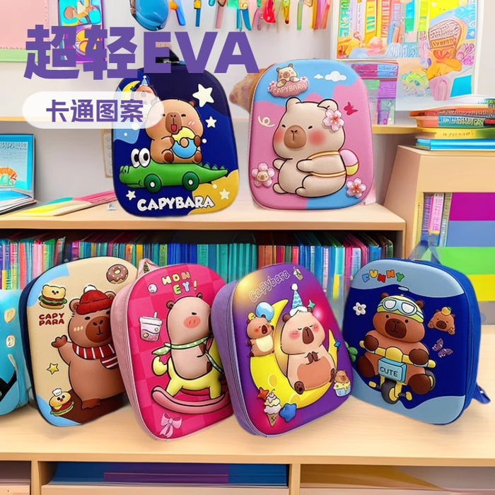 Wholesale New Groundhog Backpack Cute Kindergarten Backpack Boys and Girls Backpack Cute Cartoon Hard Shell