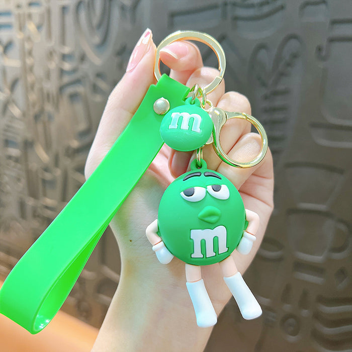 Wholesale  Bean Key Chain Doll Key Ring Cartoon Chocolate Soft Glue Doll Cute Couple Bag Key Chain