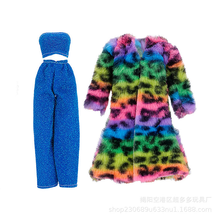 Wholesale 11 inch doll fashion design doll dress a variety of large plush coat