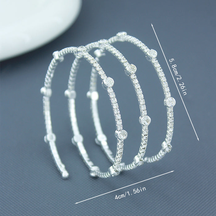 Wholesale Steel Wire Stretch Wrapping Multi-layer Personality Trend Full Diamond Bracelet
