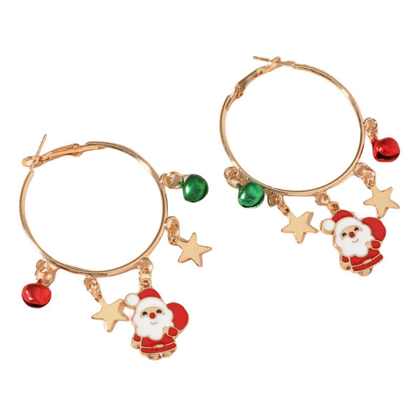 Wholesale Christmas Cartoon Cute Alloy Earrings JDC-ES-JunJie007