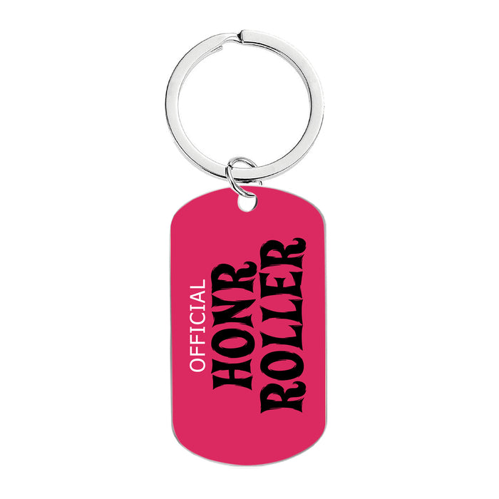 Wholesale Motivational Positive Metal Color Printing Keychains JDC-KC-GangGu053