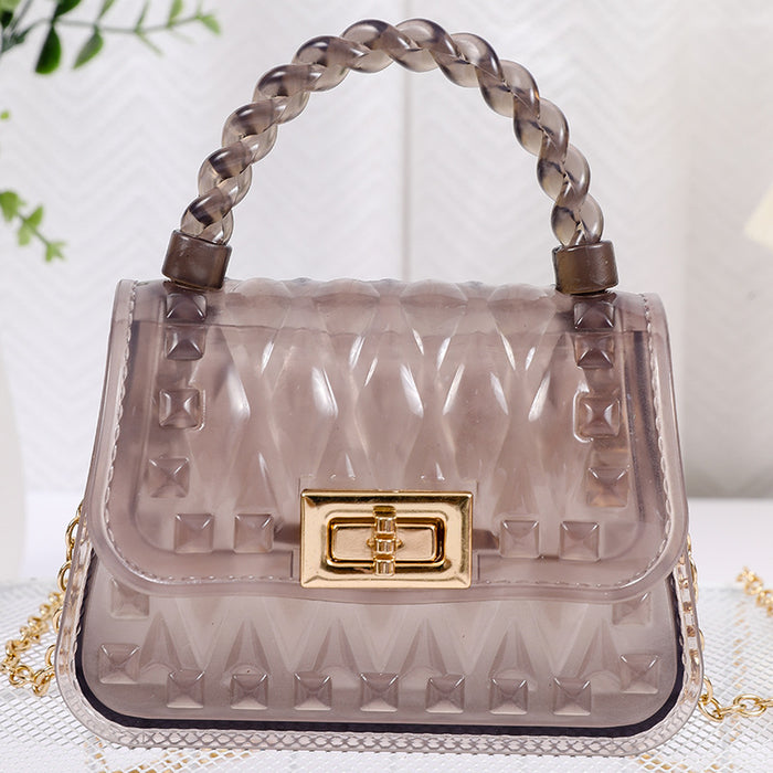 Wholesale crossbody mini mouth red envelope transparent chain Diamond jelly bag portable