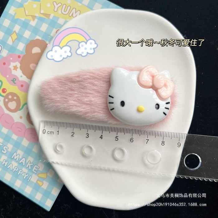 Wholesale plush cat cute cartoon Hair Clips large side