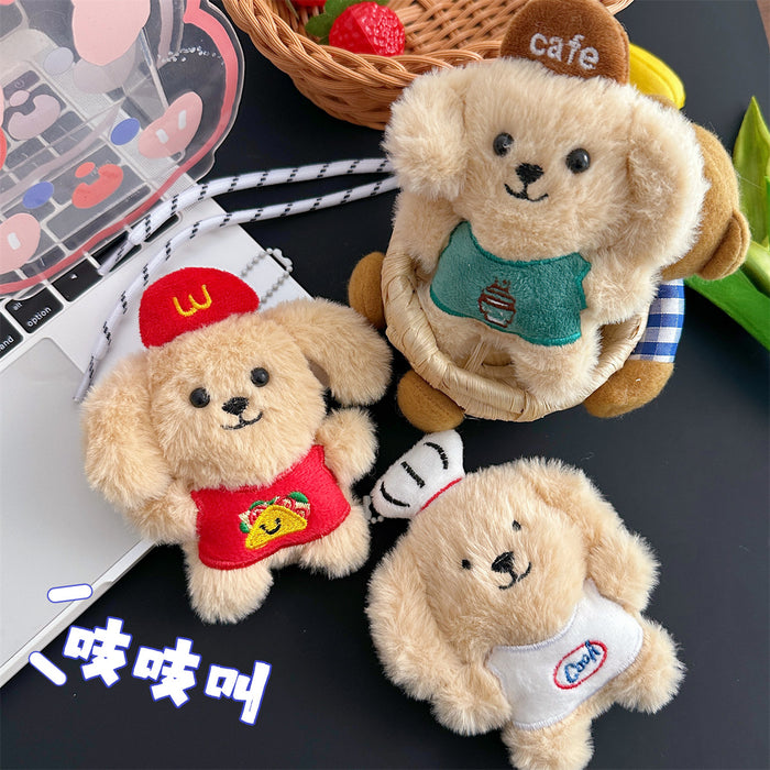 Wholesale Puppy Plush Toy Pendant for Girls' Bags Keychain Accessory