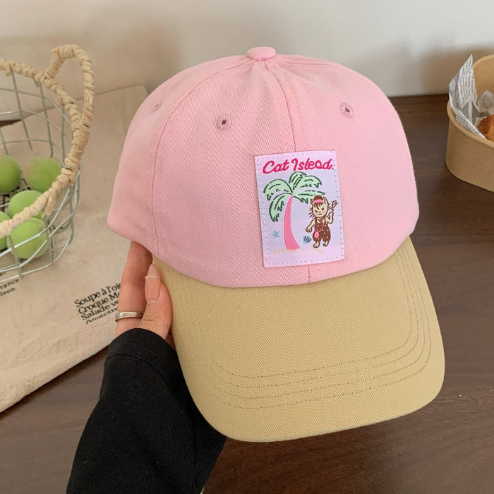 Wholesale New Cute Embroidered Duck Tongue Hat Versatile Sunshade and Sunscreen Baseball Hat