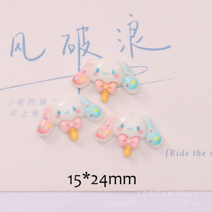 Wholesale Cartoon Puppy Cheese Cake  Cream Gel Hair Accessories Water Cup Sticker Resin Jewelry Accessories