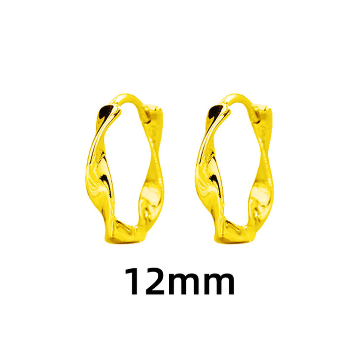 Wholesale New minimalist rotating wave earrings with ear loops