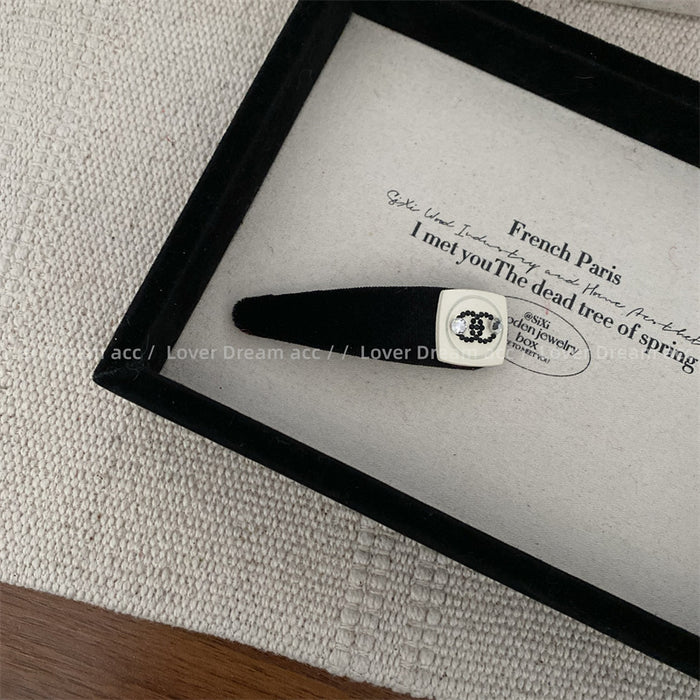 Wholesale pink rhinestone letter velvet fabric hairpin  BB clip bangs clip