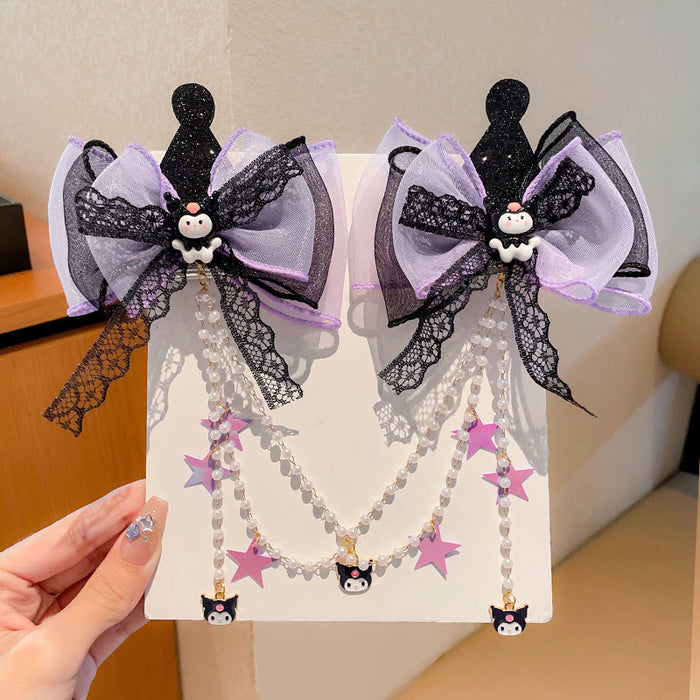 Wholesale cartoon hairpin bow ribbon tassel hairpin headdress cute