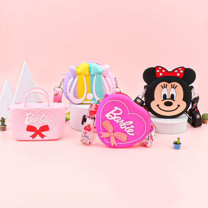 Wholesale Cartoon Silicone Zip Coin Purse for Kids Cute Crossbody Bag for Earphones MOQ≥5