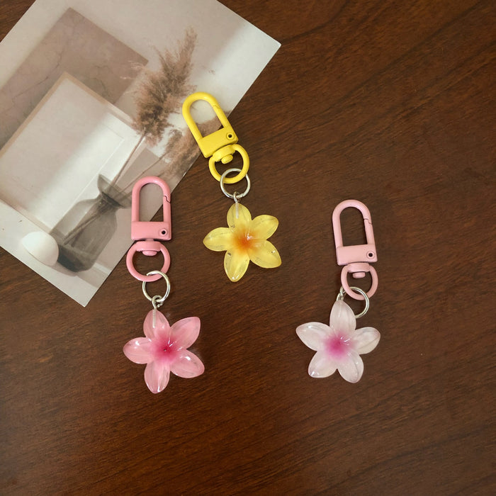 Wholesale Colorful transparent flower keychains