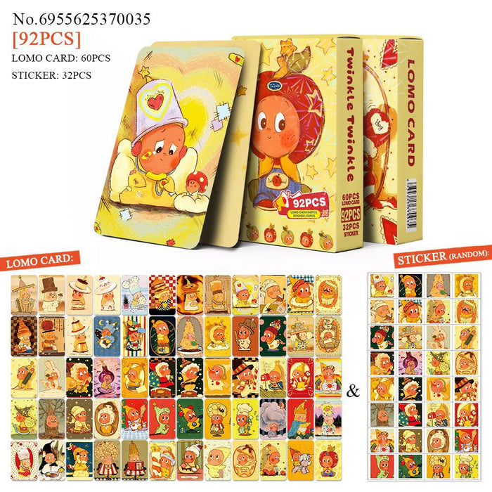 Wholesale 92 Small Cute Cartoon Stickers Collection Photo Double-Sided Lomo Cards
