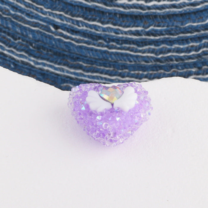 Wholesale Angel Wings Heart Acrylic Sugar Diamond Balls JDC-BDS-KunSi017