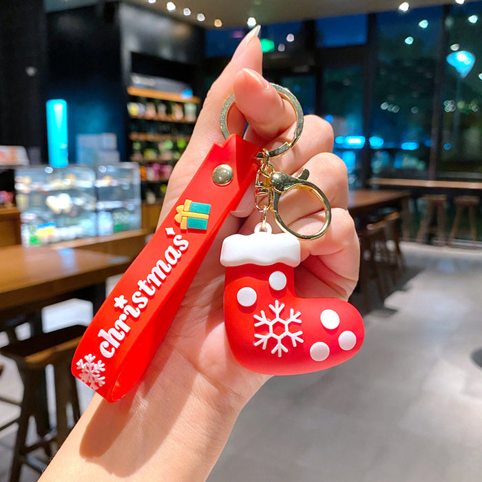 Wholesale Silicone Keychain Trendy Christmas Bag Charm