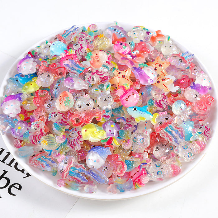 Wholesale Transparent luminous resin accessories DIY cream glue phone case hole shoe buckle hair clip patch