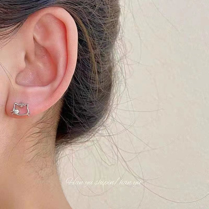 Wholesale Cat Ear Nails Silver Cute Sweet Ear Hole Sleep Free Ear Accessories