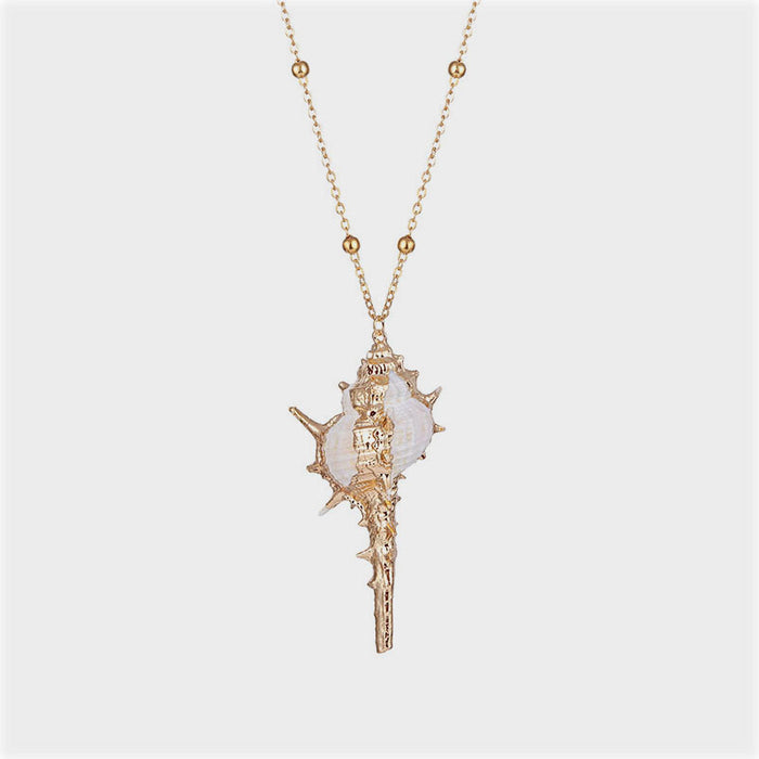 Wholesale Beach seashell gold-plated pendant seashell necklace