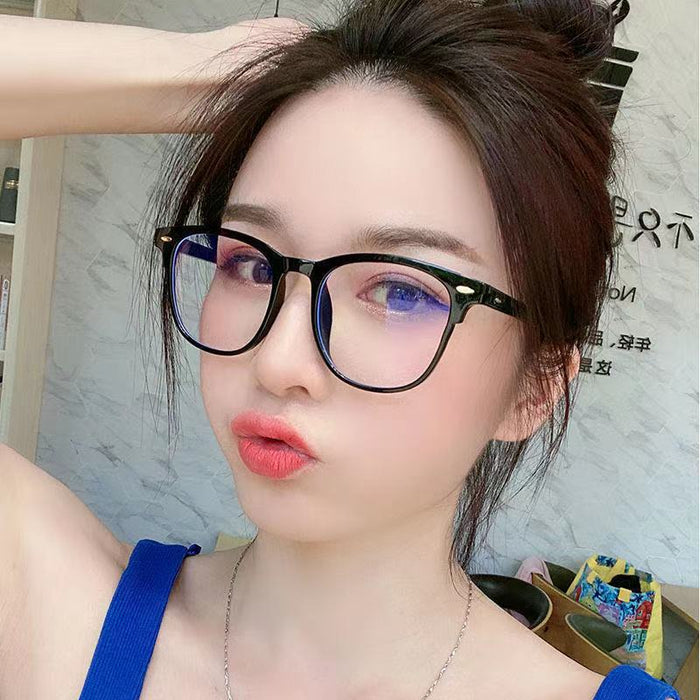 Wholesale Anti-blue Light Flat Glasses Frame Women's Korean-style Myopia Glasses