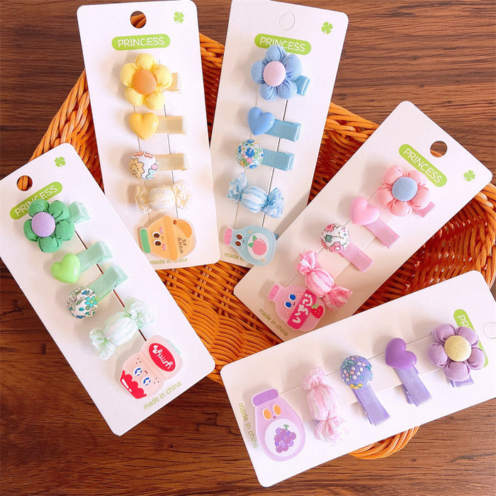 Wholesale Children's Fabric Bow Cartoon Hairpin Set JDC-HC-Jiangx009