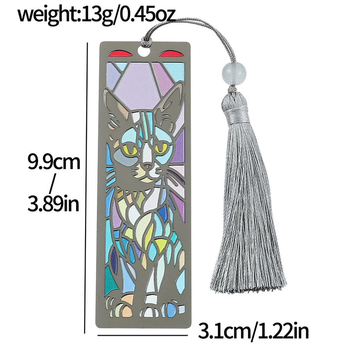 Wholesale Oil Painting Metal Tassel Accessories Bookmark