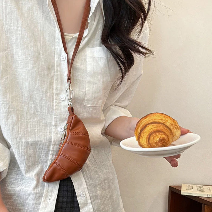 Wholesale Necklace Soft Leather Horn Bag Key Bag  Texture Mini Dumpling Bag Pendant Necklace