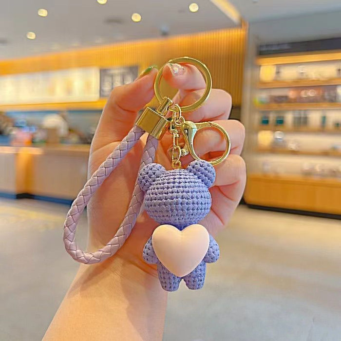 Wholesale  Bear Couple Key Chain Doll Cute Cartoon Bag Pendant Car Key Chain Pendant