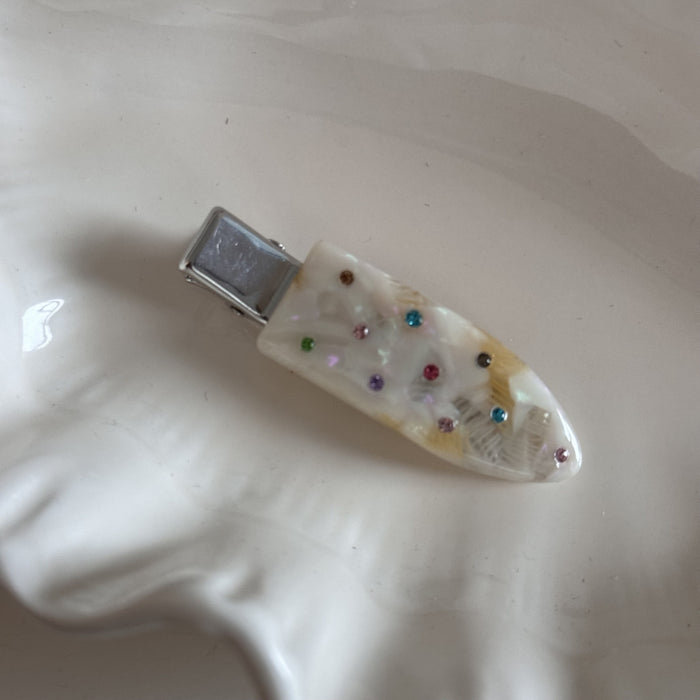 Wholesale Sweet and exquisite colored diamond hair clip with side bangs clip