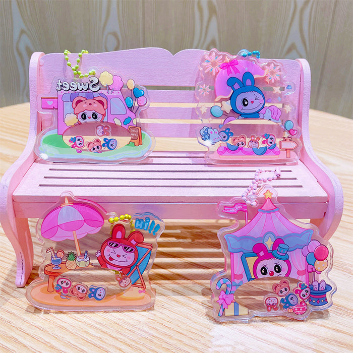 Wholesale Acrylic rocking keychain cute cartoon decompression small accessories school bag small pendant