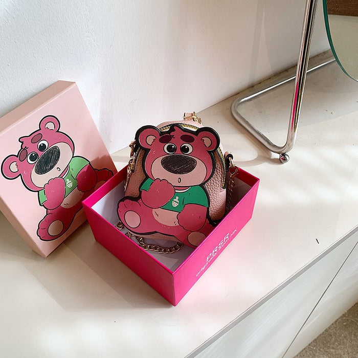 Wholesale PU Creative Bear Mini Coin Purse Keychain JDC-KC-Liangs003