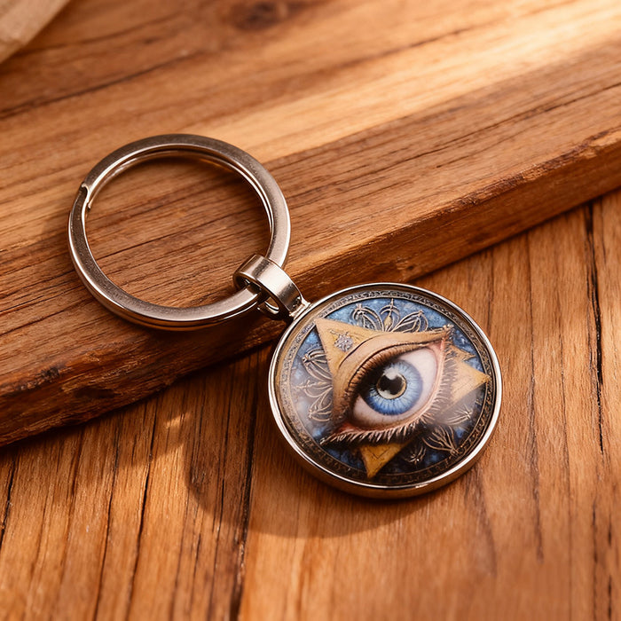 Wholesale Evil Eye Four-Leaf Clover Metal Keychain