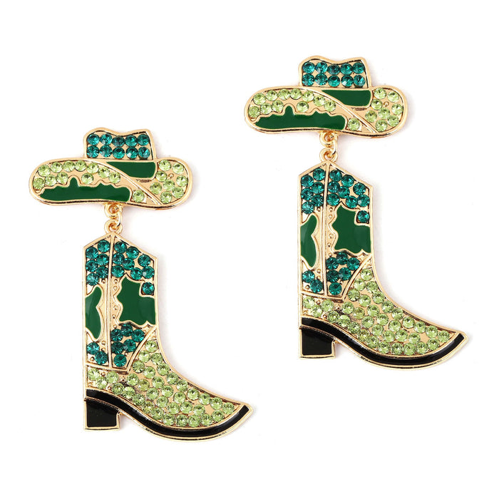 Wholesale alloy boots diamond earrings personality temperament oil earrings