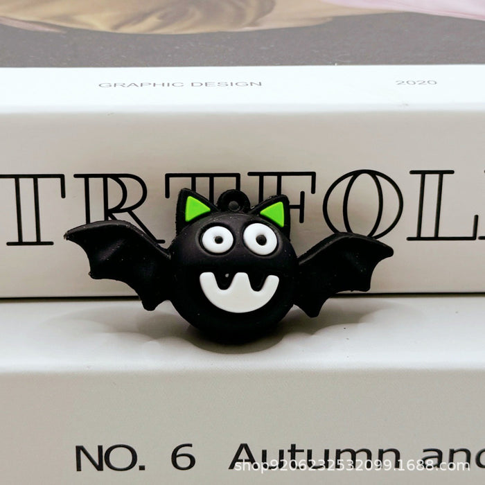 Wholesale Halloween Pumpkin Ghost Keychain Charm Soft Glue Bag Charm Gift MOQ≥2