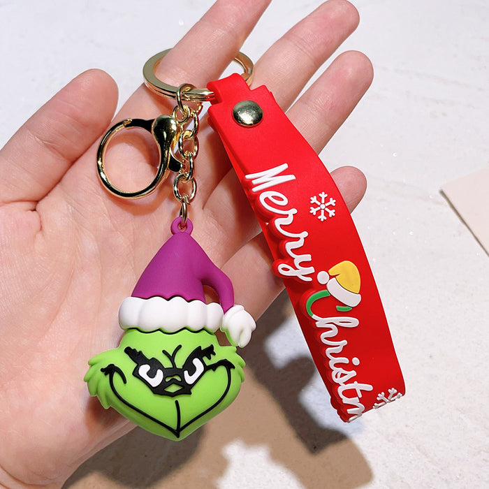 Wholesale Christmas Silicone Cartoon Doll Keychain JDC-KC-QiChao068