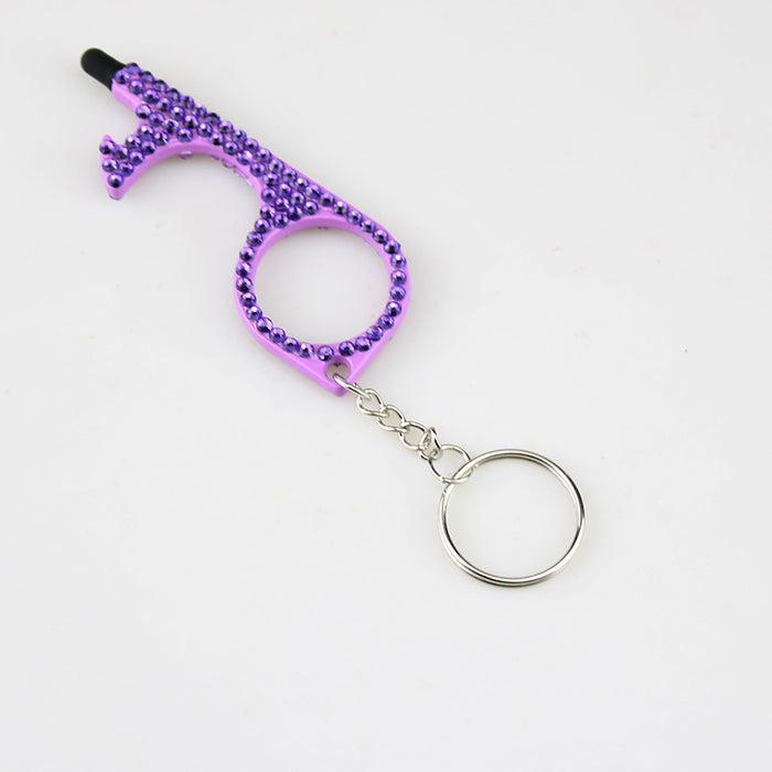 Wholesale Alloy Multifunctional Double-sided Diamond Door Opener Keychain JDC-KC-TouMS032