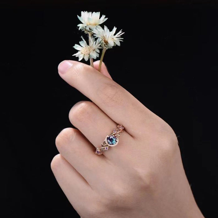 Wholesale Colorful Zircon Crystal Women's Fashion Handmade Silver Gold Ring