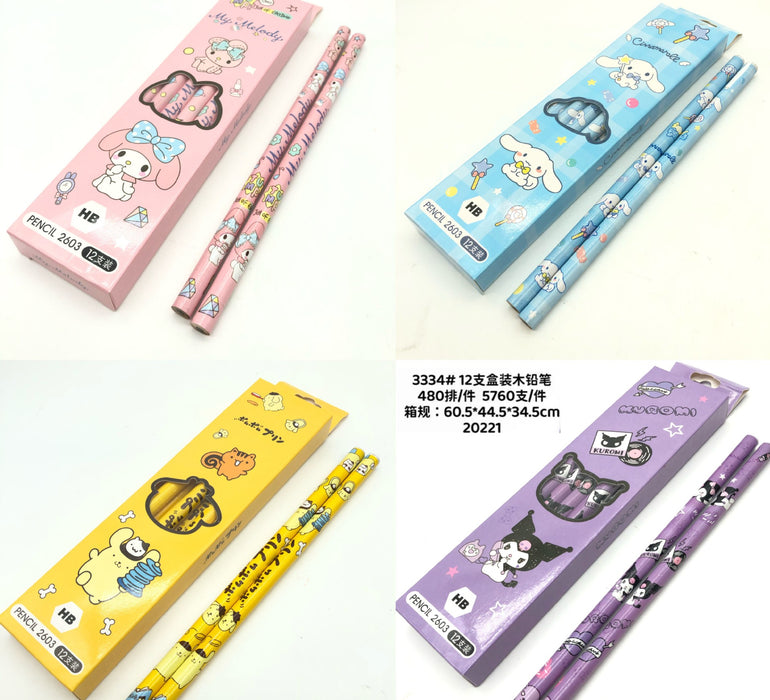 Wholesale Cartoon 12 Pieces Box Wooden Pencil JDC-PC-YaLL001