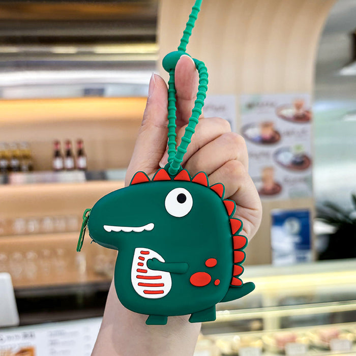 Wholesale Creative Dinosaur-shaped Coin Purse Keychain Cute Fun Portable Personality Practical Good-looking Carry-on Companion Pendant