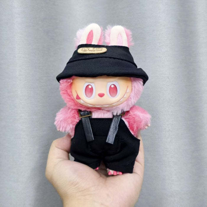Wholesale Sitting Party Doll Clothes Cola  Vinyl Clothes Fisherman Hat Overalls Set