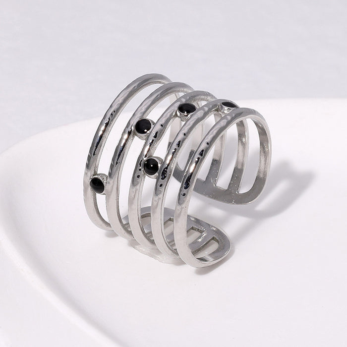 Wholesale Drip Oil Stainless Steel Open Ring JDC-RS-MG007